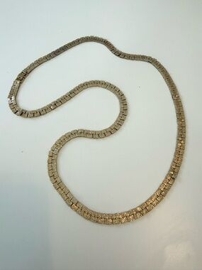 Gold-Tone Textured Box Chain Necklace